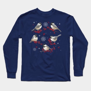 Winter Chickadees Long Sleeve T-Shirt